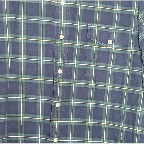 Ralph Lauren Shirt Men's 2XLT Blue Green Plaid Long Sleeve Pocket - Picture 3 of 4